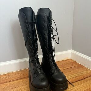 Platform Black Women's Combat Boots